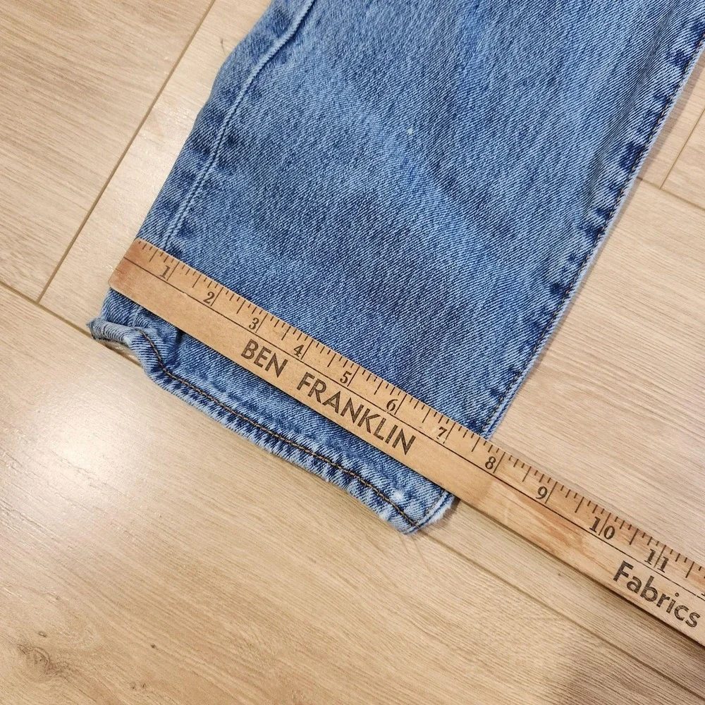 Levis 501 Jeans Mens 32x29 Blue Light Wash Button Fly Straight Denim Casual